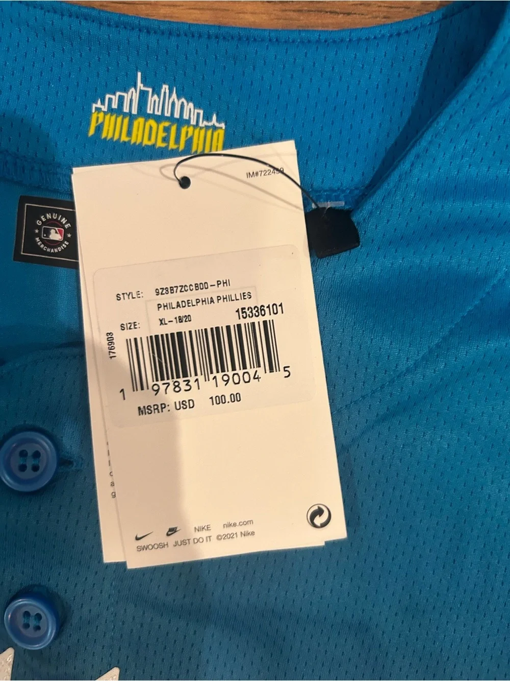 Phillies City Connect Nike Baseball Jersey